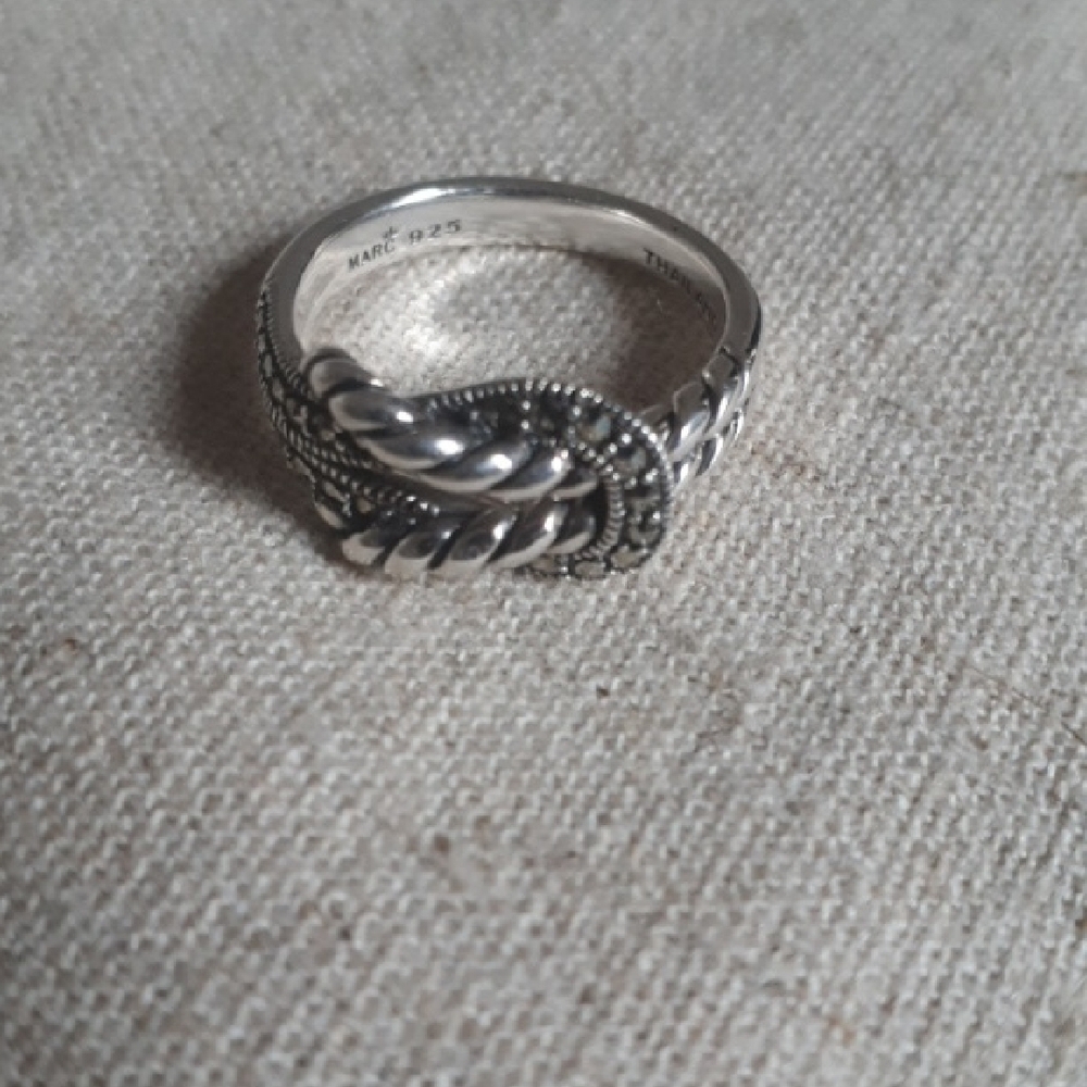 Marc Sterling Silver & Marcasite Twisted Rope Ring - Picture 4 of 9